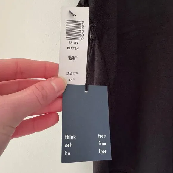 NWT Aritzia Wilfred Free Black Knit Top - Picture 6 of 8